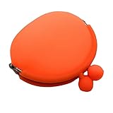 A-CRAFT シリコン 小物入れ がま口 財布 ポーチ 小銭入れ アクセサリー 収納 カラー多数 (オレンジ)