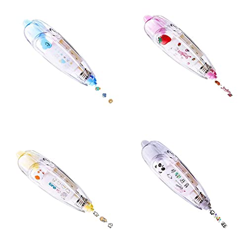4 Pièces Ruban Correcteur Décoratif,Bande de Correction Décorative de Dessin Animé Mini Ruban Correcteur, Bande de Correction de Dessin Animé pour Les Enfants, Scrapbooking, Décoration DIY Cover