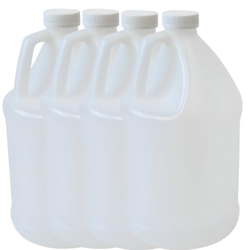 Image of Quality Chemical Reusable 1-Gallon Plastic Jug - BPA-Free, Leak-Resistant, Secure Screw-on Lid, Ergonomic Handle, BPA Free, HDPE Plastic, Stackable, Versatile Design for Storage (Pack of 4)