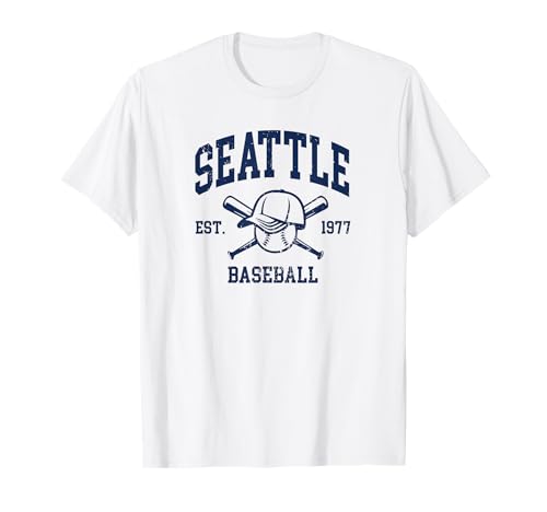 Béisbol retro de Seattle vintage para el Día del Juego Camiseta
