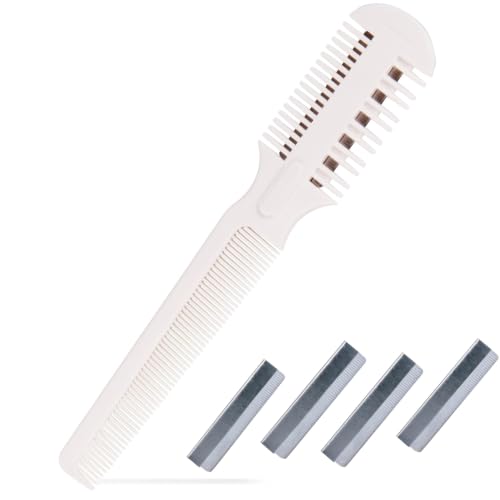 2-in-1 Pet Hair Cutting Combs Razor Comb for Dogs and Cats with 5 Blades