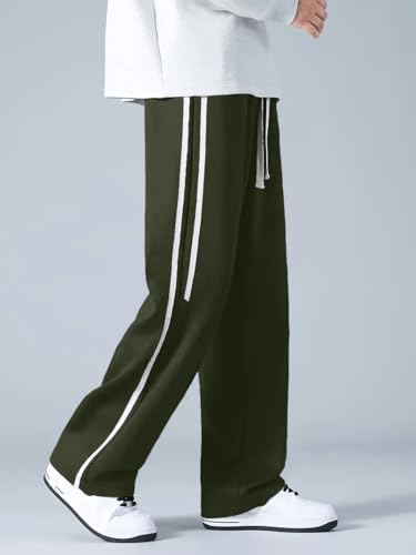 Image of GRECIILOOKS Korean Style Track Pants for Men - Loose Fit Lycra Cargo Joggers | Trendy Gym & Streetwear Bottoms with Utility Pockets (Available in Plus Size)