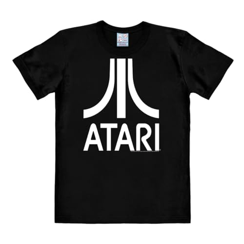 Logoshirt® Atari I Logo I T-Shirt Print I Damen & Herren I kurzärmlig I schwarz I Lizenziertes Originaldesign I Größe M