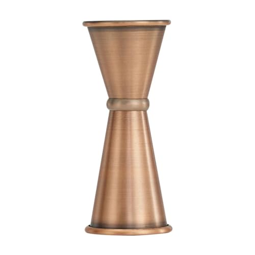 Soro Essentials- 1 oz x 1-1/2 oz Stainless Steel Jigger Antique Copper- Double Cocktail Jigger Bartending Measuring Cocktails Jigger Bartender Tools for Shot Liquor Alcohol Home Bar Drink Kitchen