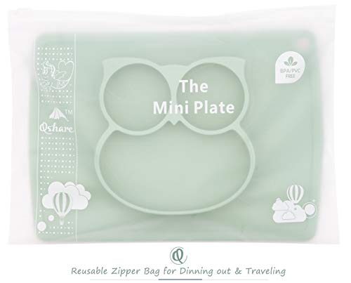 Qshare Toddler Plate, Portable Baby Plate For Toddlers And Kids, Bpa-Free Strong Suction Plates For Toddlers, Dishwasher And Microwave Safe Silicone Placemat 11X8X1 Inch #TOP7
