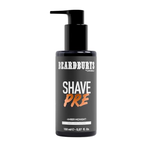 Beardburys Pre-Shave Black | Crema Pre Afeitado, Protege e Hidrata tu Piel, Afeitado Sencillo y sin Cortes, Vitamina E y Manteca de Karité - 150ml