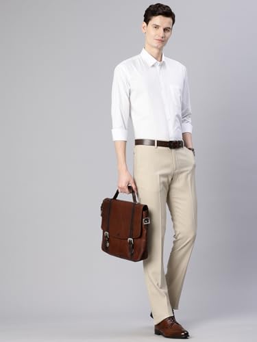 Image of Majestic Man Men's Solid Cotton Blend Wrinkle-Resistant Slim Fit Easy-Iron Formal & Office Wear