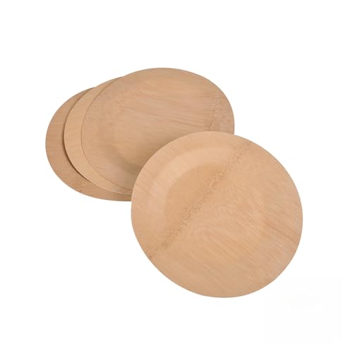 Homéa, Juego de 4 platos redondos de bambú D23 cm