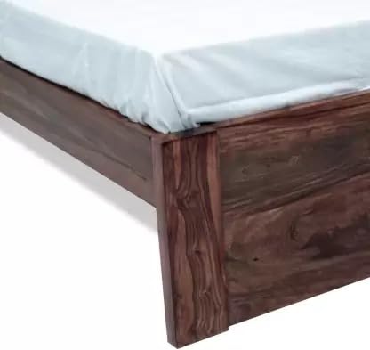 Image of Solid Wood King Bed (Finish Color - Walnut, Delivery Condition - DIY(Do-It-Yourself))