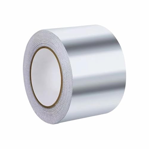 TFSYLISA Cinta Adhesiva de Aluminio, Cinta Aluminio Adhesiva Impermeable y Resistente al Calor, Cinta Selladora Metálica para Sellar, Reparar y Aislar (50 mm x 10 m)