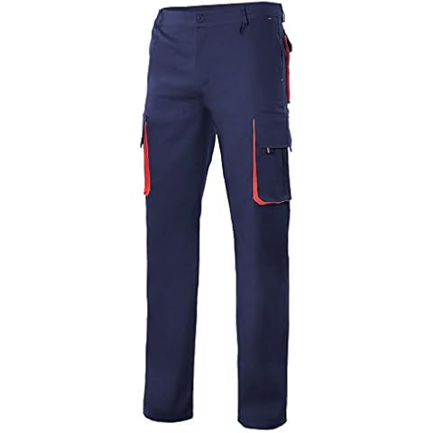 Velilla Pantalón Multibolsillos Azul Marino y Rojo Cover