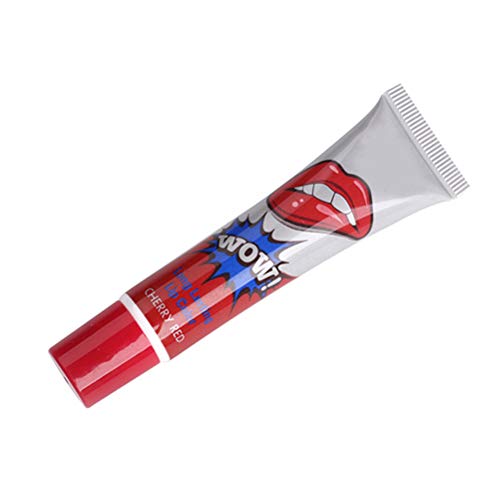 Ahagut Tattoo Color Peel Off Lip Gloss Tint Brillo Labial Impermeable de Larga duración para Mujeres y niñas (Cherry Red) Cover