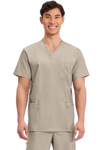 Image of Cherokee WW Revolution V-Neck Scrub Top for Men with 3 Pockets