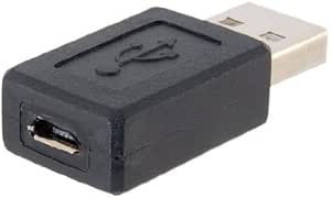 USB A Male to Micro USB Female Adapter (Black)