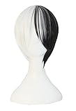 100% Marca Nueva MapofBeauty 30cm/ 12 pulgada medio lacio seorita lacio anime traje Pelucas (blanco/negro)