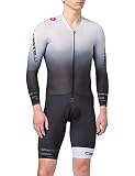 Tejido transpirable castelli Body Paint 4.X Speed Suit LS Pantalones Cortos, Hombre, Silver Gray/Black, M