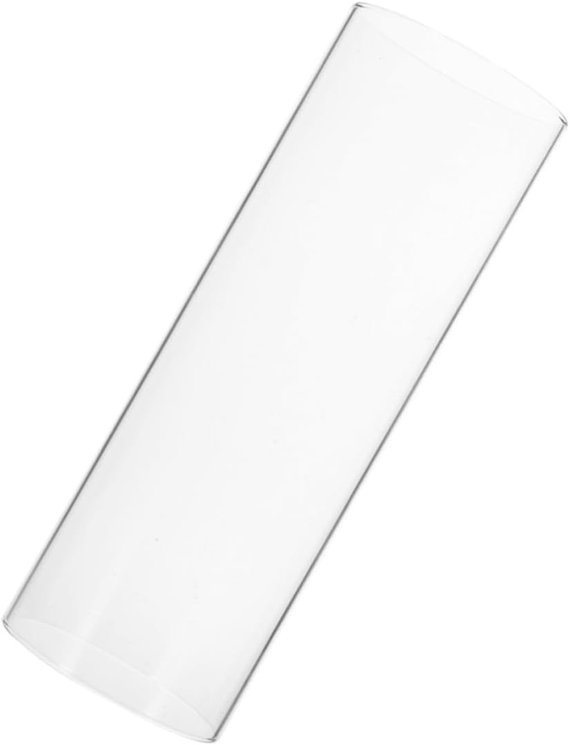 SECFOU Glass Candle Holder Cover with Windproof Design and High Light Transmittance, Cylindrical Vintage Minimalist Candle Chimney Shade for Desktop Lighting and Weddings