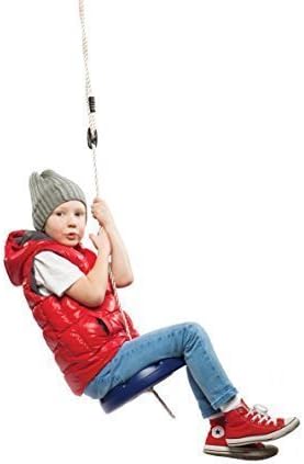 SUMMERSDREAM Disk Seat Swing Daisy Disc Monkey Swing Rope Tree Swing (Blue)