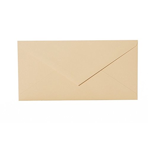 100 enveloppen DIN lang 110x220 mm met puntige lus, 120g, kleur: 03 camel