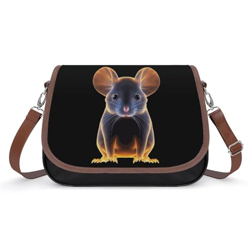 Rat Print Women's Crossbody Bags PU Leather Bag Handbags Mini Shoulder Bag Messenger Bag