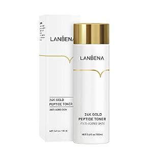 24k Gold Lanbena Peptide Toner Face Toner Pure Organic Natural Hydration & Moisturising Face Peptide Toner for All Skin Types Easy to Use / As Shown / 100 ml