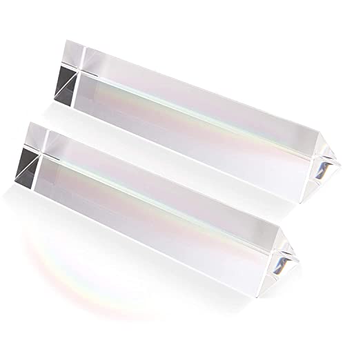 WUWEOT Lot de 2 Prisme Photographie K9 Prisme Cristal Triangle 15cm pour Spectre de Lumière Prisme Triangulaire Prisme Verre Optique Cristal pour Spectre de Lumière Effet Photo Photographie