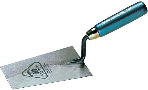 Jung Henkelmann Berner Putzkelle (Glättekelle, konischer Schliff, Carbonstahl, Länge 140 mm, Kelle mit Holzgriff) 70614000