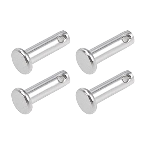 METALLIXITY Clevis Pins (5mmx16mm) 4Pcs, Single Hole Flat Head 304 Stainless Steel Fastener Pin - for Metal Devices, Furniture Installation, Industrial, DIY