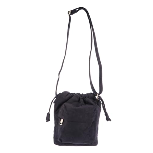 Sac seau en toile noire à cordon : le sac bandoulière léger et polyvalent pour femme