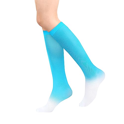 Image of Benefeet Sox Women Girls Thin Nylon Knee High Socks Long Tube Socks Unisex Soft Cozy High Calf Sock Tie Dye /Gradient
