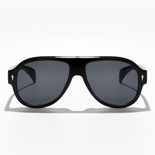 Vintage Aviator Sunglasses for Men Women Oversized Rivet Frame Stylish Retro Shades for Driving Travel Street Fashion2