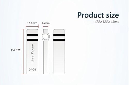 USB Flash 2.0 64GB Waterproof Metal Pendrive Key Ring