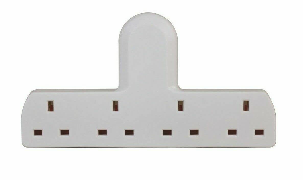 Mr.gadget's Solutions White 4 Gang Extension Socket Multi Plug 4 Way 13A Mains Power Adaptor