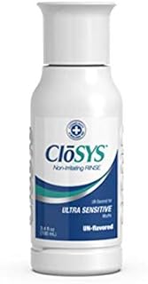 CloSYS Ultra Sensitive Mouthwash, 3.4 Ounce Travel Size (48 Count), Unflavored, Alcohol Free, Dye Free, pH Balanced, Helps Soothe Entire Mouth