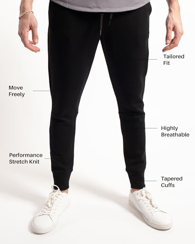 Kenneth Cole REACTION Stretch Scuba Knit Tapered Sweatpants for Men 2-Pack, Active Mens Joggers with Pockets Pack of 23