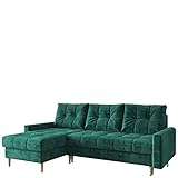 ⭐ Ecksofa in L-Form: Das gepolsterte Ecksofa mit Schlaffunktion hat eine universelle L-Form. Die Abmessungen der Liegefläche betragen 200 x 140 cm, die Gesamtabmessungen B220 x T140 x H92 cm. Die Sitzfläche hat die Höhe von 44 cm