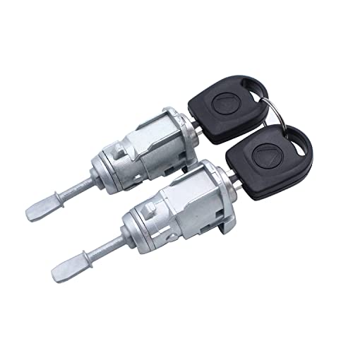 Image of 1 Pair 2 pcs Front Left Right Door Lock Barrel Cylinder 604837167 604837168 Compatible with VW POLO FOX GOLF IV BORA SKODA FABIA AUDI A6