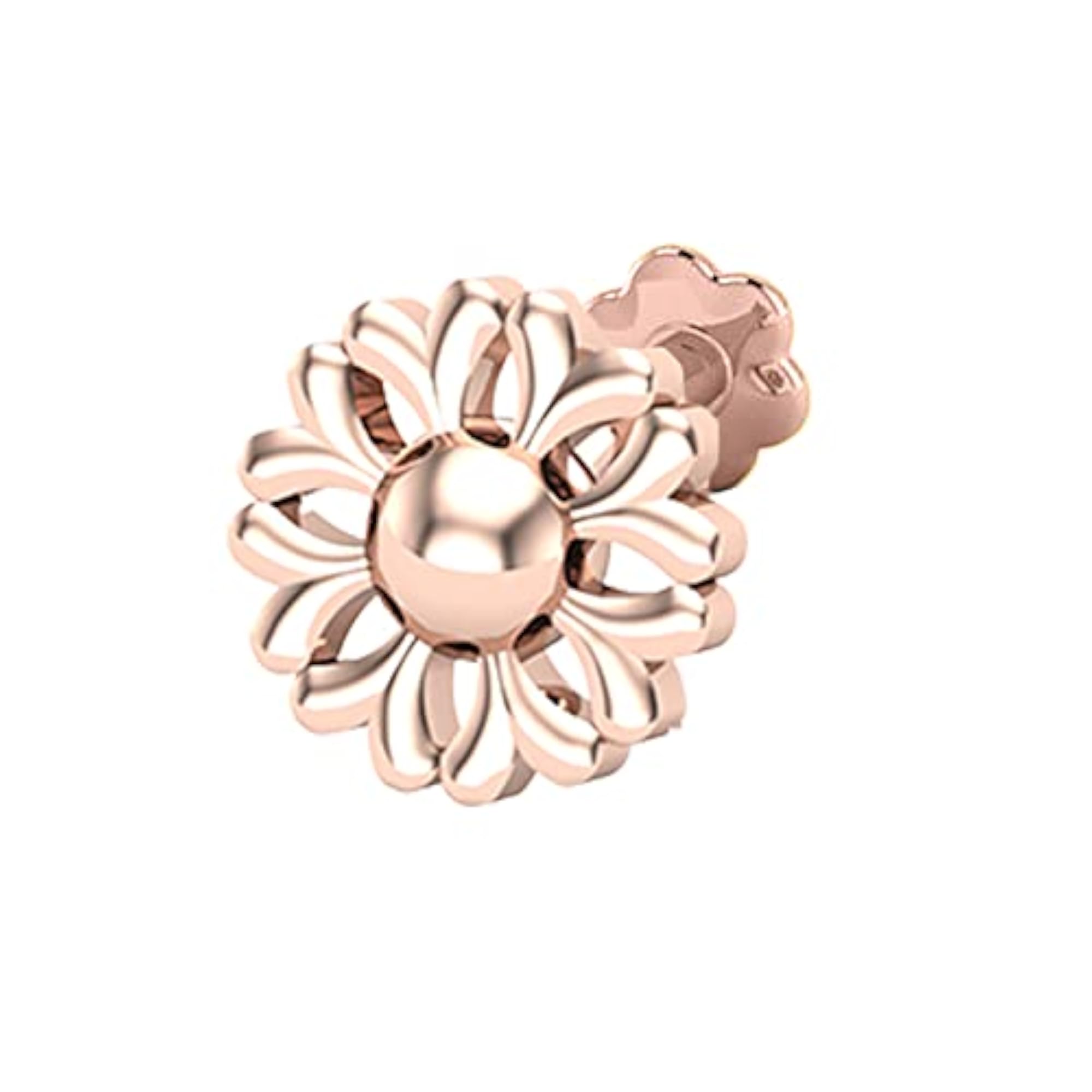 Women's 18K Rose Gold Nose Pin, Elegant Gift