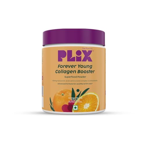 YANG Collagen Supplement Powder to support Skin Elasticity, Firmness & Youthful Glow | 100% Plant-based with Hyaluronic & Vitamin C | For Women & Men | Orange Flavour, Pack of 1
