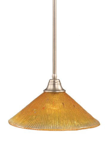 Toltec Lighting 26-Bn-777 Stem Pendant Light Brushed Nickel Finish With Gold Champagne Crystal Glass Shade, 16-Inch #TOP6