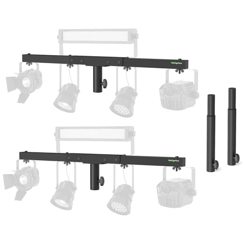 NiuNyuNeu DJ Light Stand T-Bar Extension Cross Bar with 14.5" Extended Pole Mount for Par Light Stage Stand Tripod, Set of 2