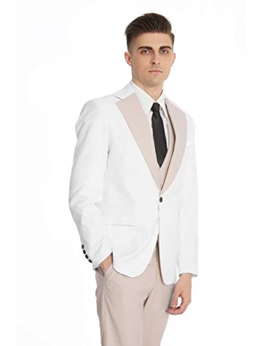 Wangyue Mens Suits Fashion Suits Slim Fit 3 Piece Blazer Vest Pants Wedding Prom Suits Set2