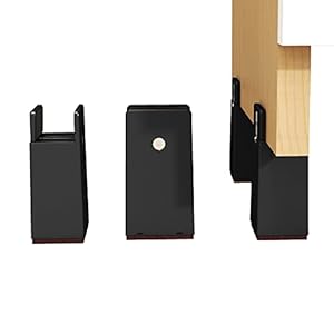 AIRUJIA Möbelerhöhung aus Verstellbare 10cm, mit Schraubklemme, Betthöher, Tischerhöher, Stuhlerhöher fügt 4 Zoll Höhe, Sofaerhöher für Durchmesser 0 to 1,5 Zoll Quadrat Stuhlbein, 2 Stück Schwarz