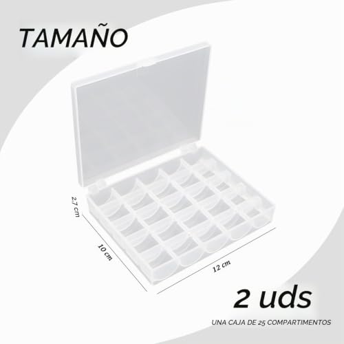 Miniatura 2 de Tyfgrt 2 Uds 25 Cajas De Bobinas De Rejilla Accesorios De Costura Caja De Almacenamiento Caja De Bobinas Caja De Plástico Transparente Caja De Almacenamiento De Piezas Pequeñas Accesorios De Costura