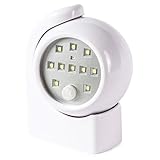 Festive Lights Luz de seguridad para exteriores – Sensor de movimiento – Funciona con pilas – PIR – 360 grados por (blanco)
