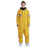 GSOU SNOW Women's Snowsuit One Piece Ski Suit Jumpsuits Waterproof Ski Onesies Snowboard Jacket Insulated Warm Winter,Yellow S