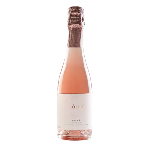 BOLLE Sparkling Rosé - Non Alcoholic Wine - Alcohol Free Sparkling Rose Wine with Fine Bubbles, Dry Red Berry Taste, Champagne Alternative, Zero Proof Champagne Style, <0.5% ABV - 375ml