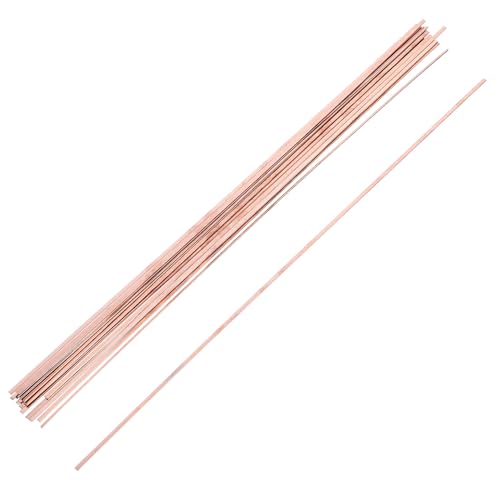 HOMSFOU 20 Varillas de Soldadura de Cobre para Soldadura Fuerte Alambre Tubular Dorado Varillas de Reparación Industrial Uso Electromecánico Instrumentación Paquete de 20 Unidades