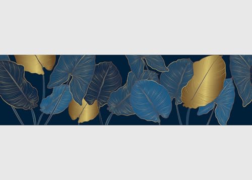 AG Design Selbstklebende Bordüre Blätter, AWB 8298 | Wasserfest Dekoration für Wände, Möbel, Tapeten, Wandverkleidungen und Türen, Folie, Mehrfarbig | Breite 500 cm x Höhe 13.8 cm