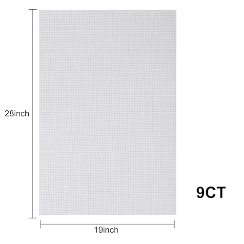 Image of Aida Cloth 9 Count Cross Stitch Fabric,19x28inch (9CT,White)